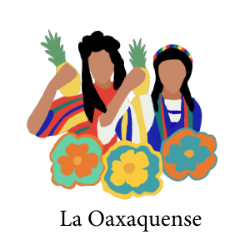 Drawing of two women holding up pineapples.