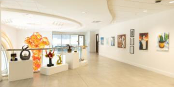 Dowd Second Floor student art display 