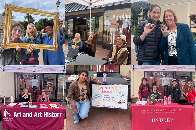 Collage of six photos of CAH faculty, staff and students and supporters of the 2025 CAH popup