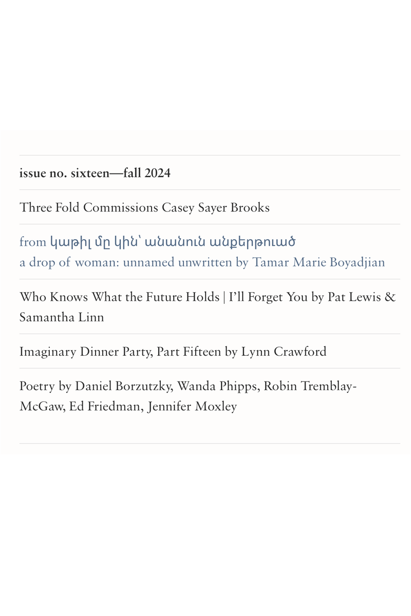 Threefold Magazine table of contents 