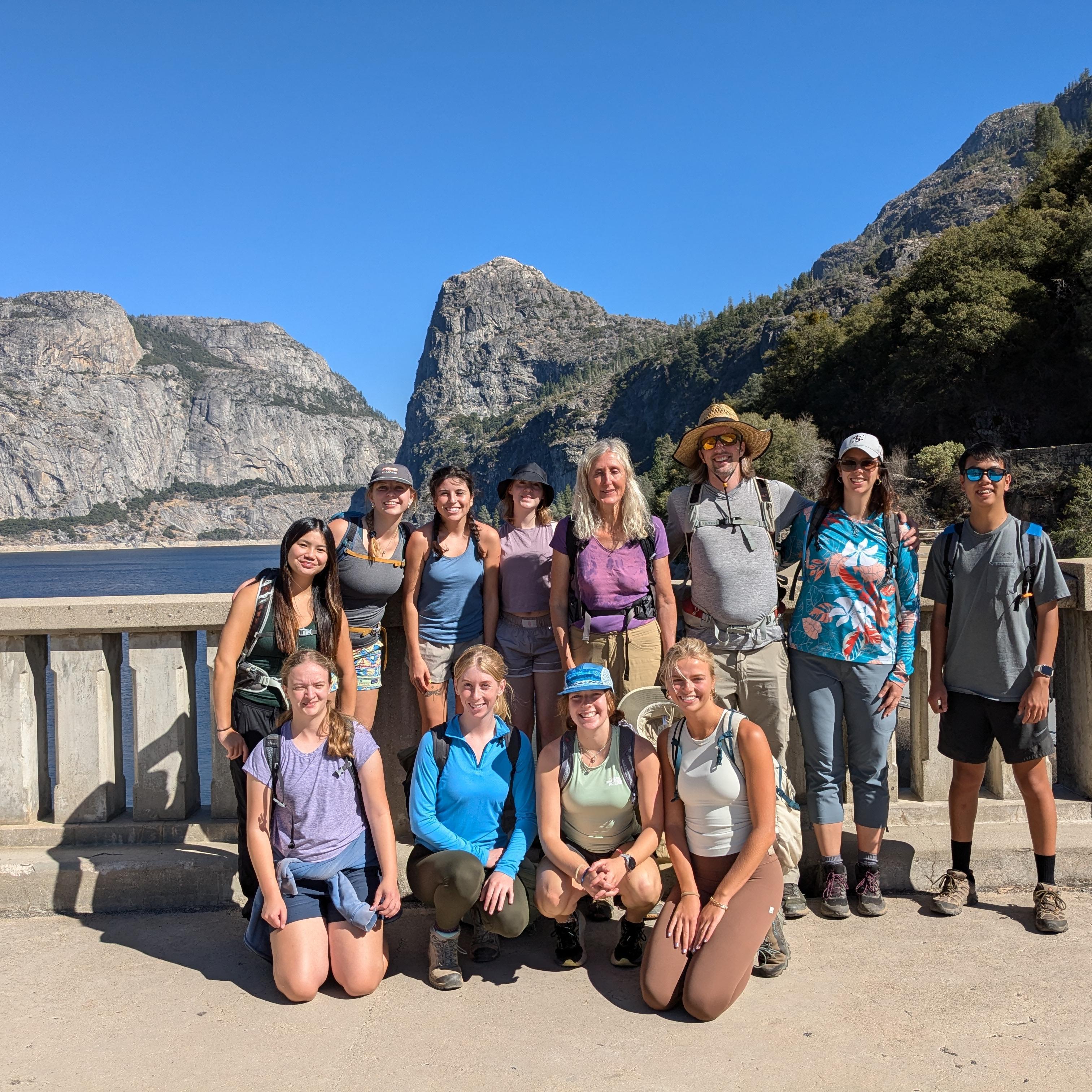 Iris Stewart-Frey and students near Hetch Hetchy
