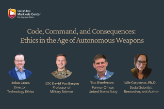 Flyer for Ethics in The Age of Autonomous Weapons event