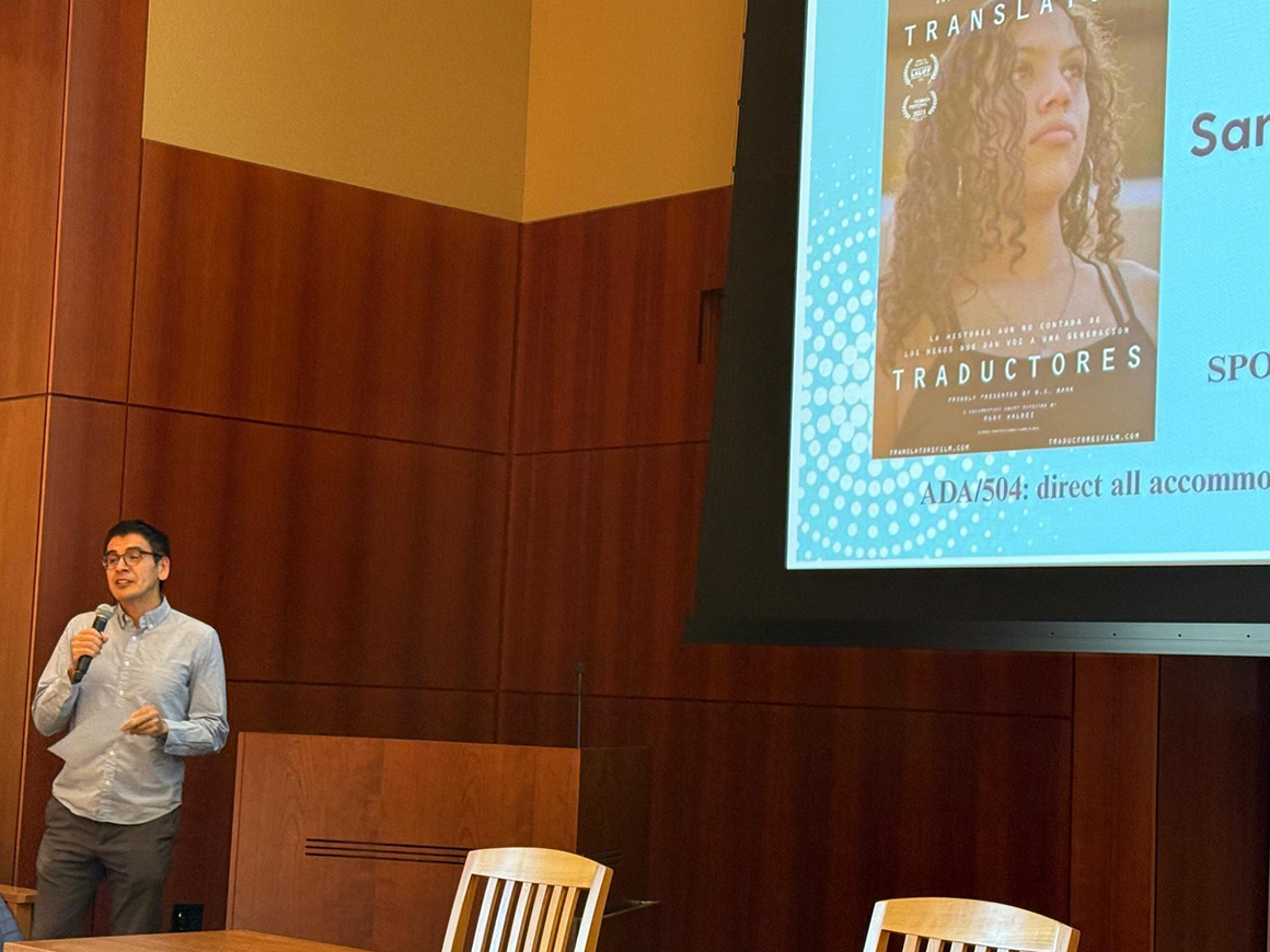 Abel Cruz speaking at the 