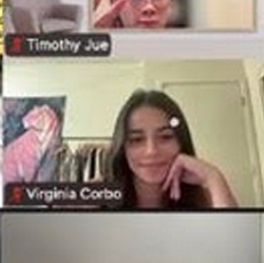 Virginia Corbo and fellow zoom participants