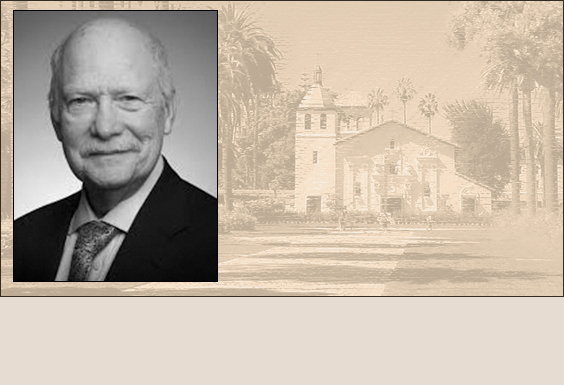 Portrait of a man and a sepia-toned image of a building.