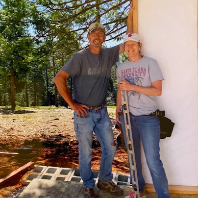 Patti Simone working in a forest