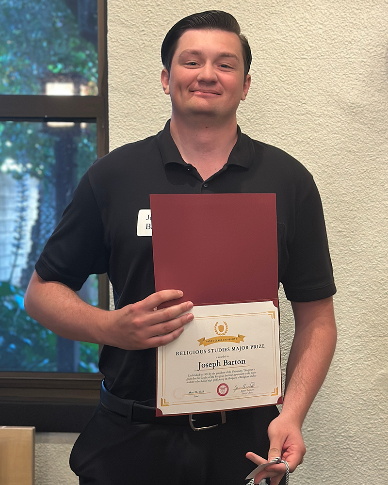 Joseph Barton - Religious Studies Major Prize winner