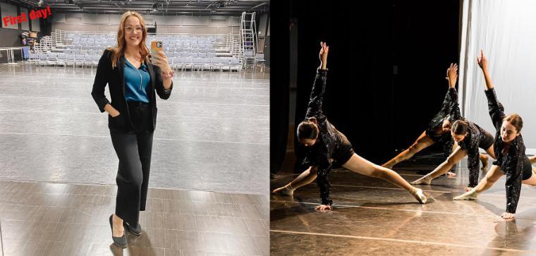 Claire Calalo Berry with 3 dance students