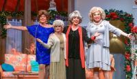 Golden Girls lookalikes in a Christmas living room