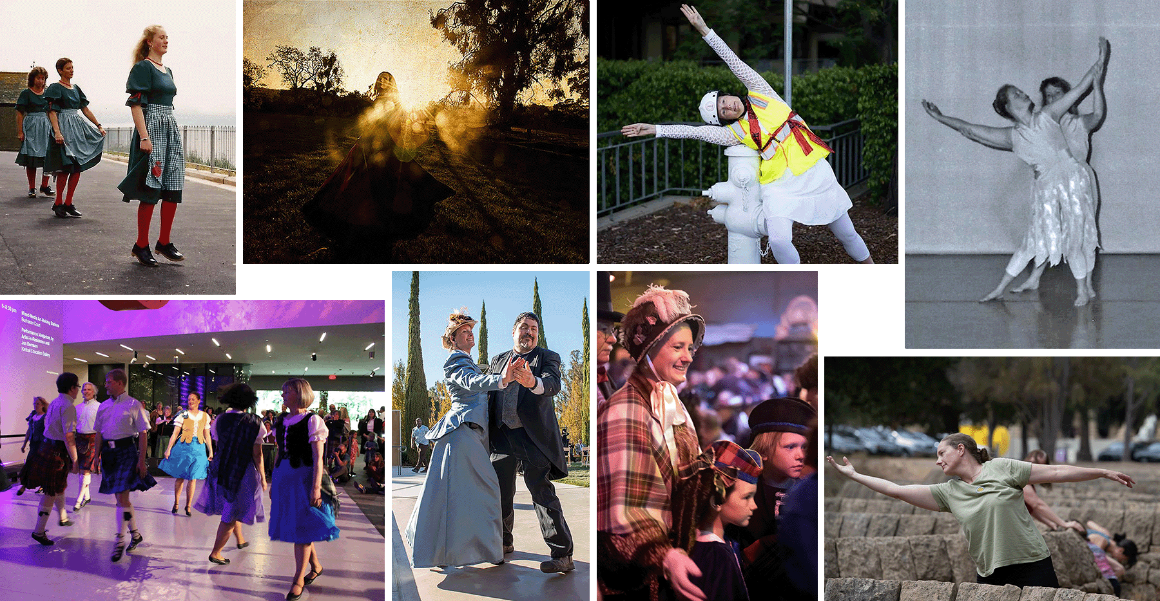 A collage of Ruth Mikusko dancing