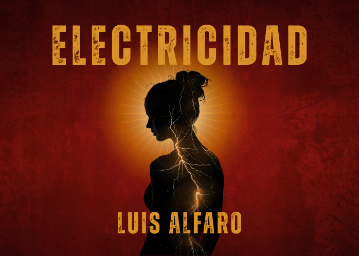 Silhouette of a woman with a sun behind her on a red background