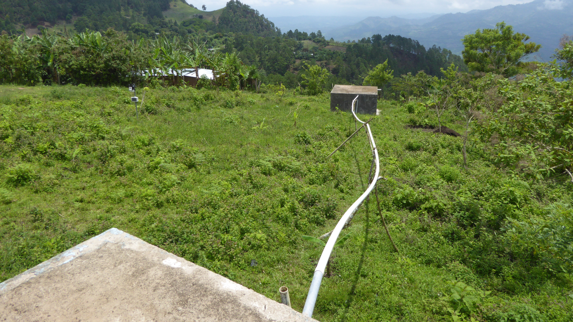 Water is piped from springs in the ground