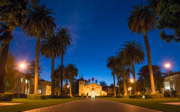 Palm Drive at Santa Clara University