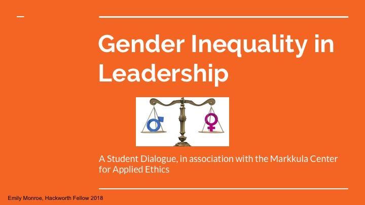Gender Inequality in Leadership