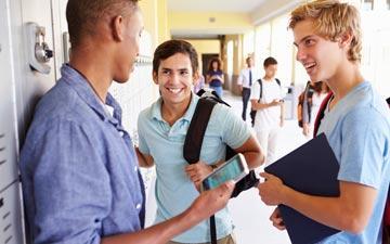 Three male high school students