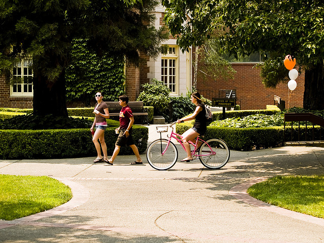 Students on a college campus
