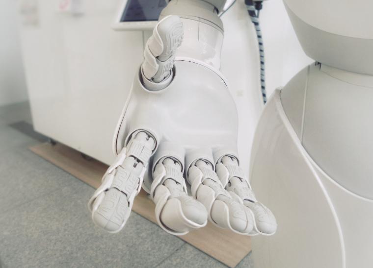 Outstretched hand of a robot