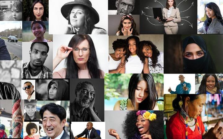 inclusive and diverse collage of professional headshots