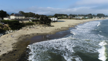 Villa Maria Retreat Center view from water looking at the coast