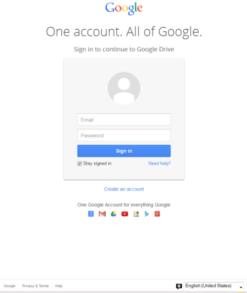 Phishing webpage mimicking Google's sign-in screen, titled