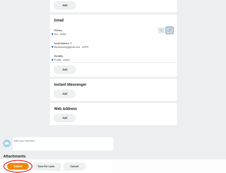 Step 11 for Faculty/Staff updating contact information