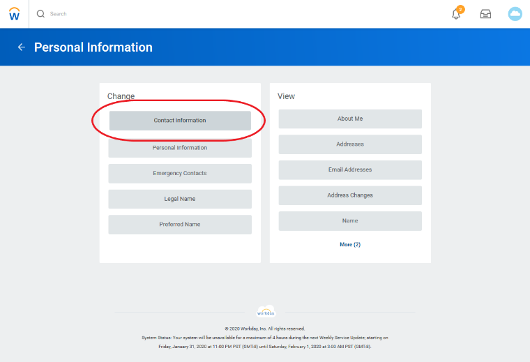 Step 5 for Faculty/Staff updating contact information