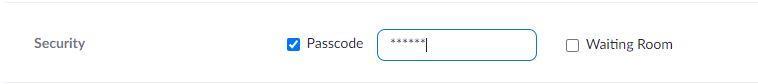add a passcode to your meeting