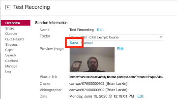 how to save changes in video settings