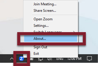 zoom minimum update 03 task bar about zoom minimum update 03  task bar  about