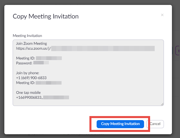 Alt text: Web page showing steps to copy an invitation link with a highlighted 
