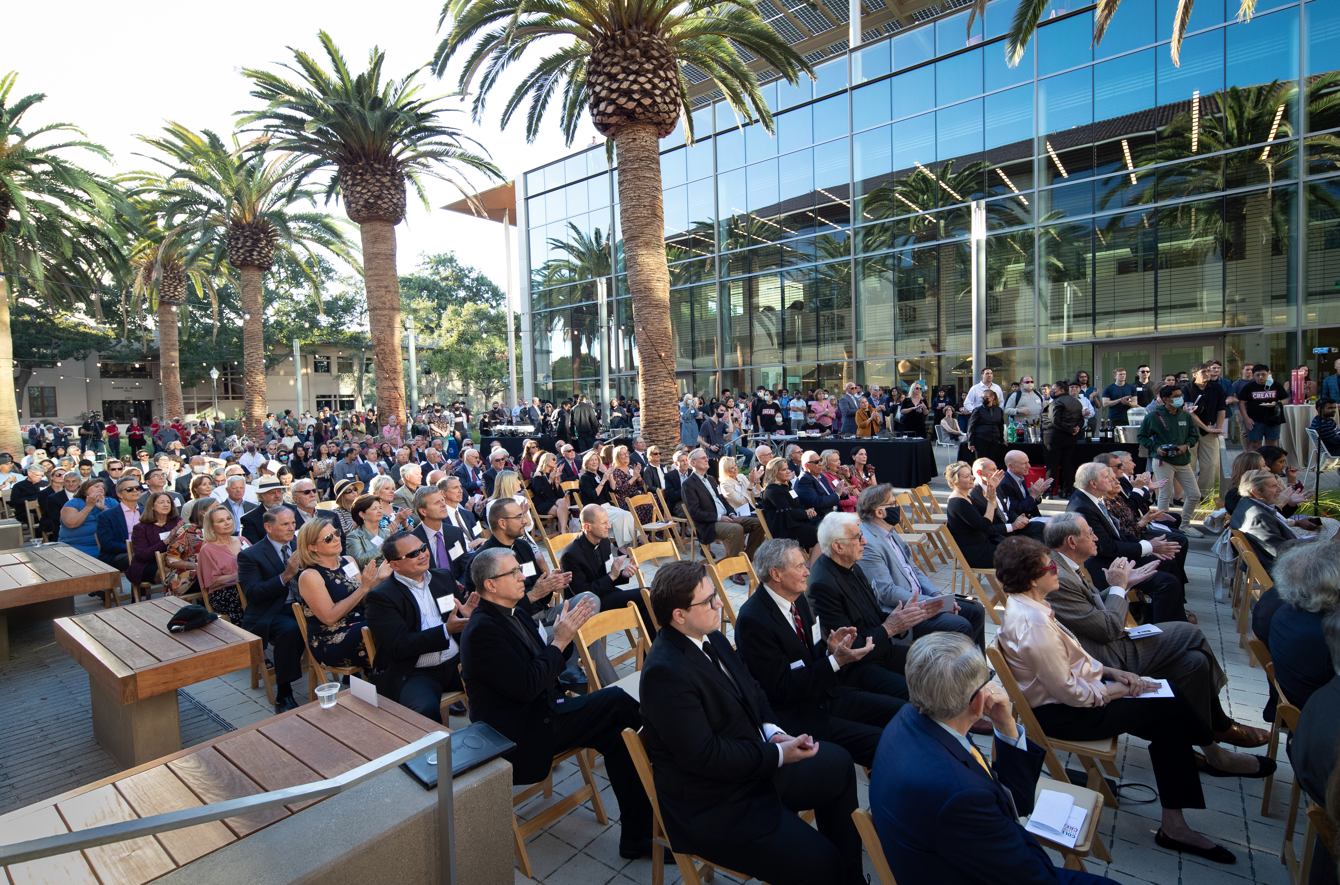 Audience seated outside for the SCDI Dedication event.
