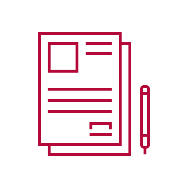 Icon of a document with text lines and a lock.
