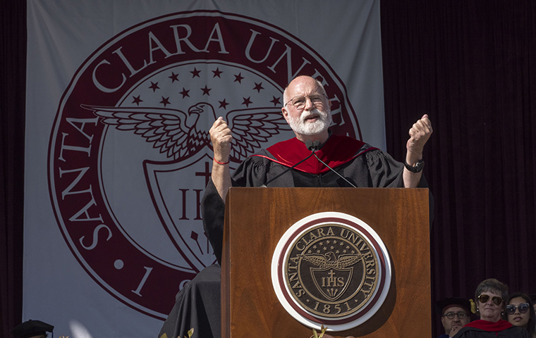 Father Greg Boyle addressing the Class of 2023 image link to story