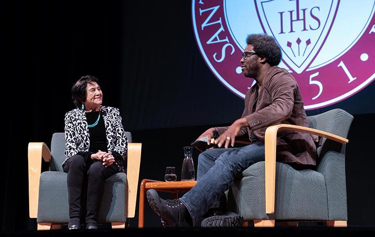 Dolores Huerta and Kamau Bell