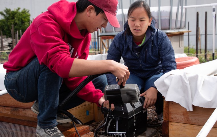SCU engineering students on a project for Habitat for Humanity  image link to story