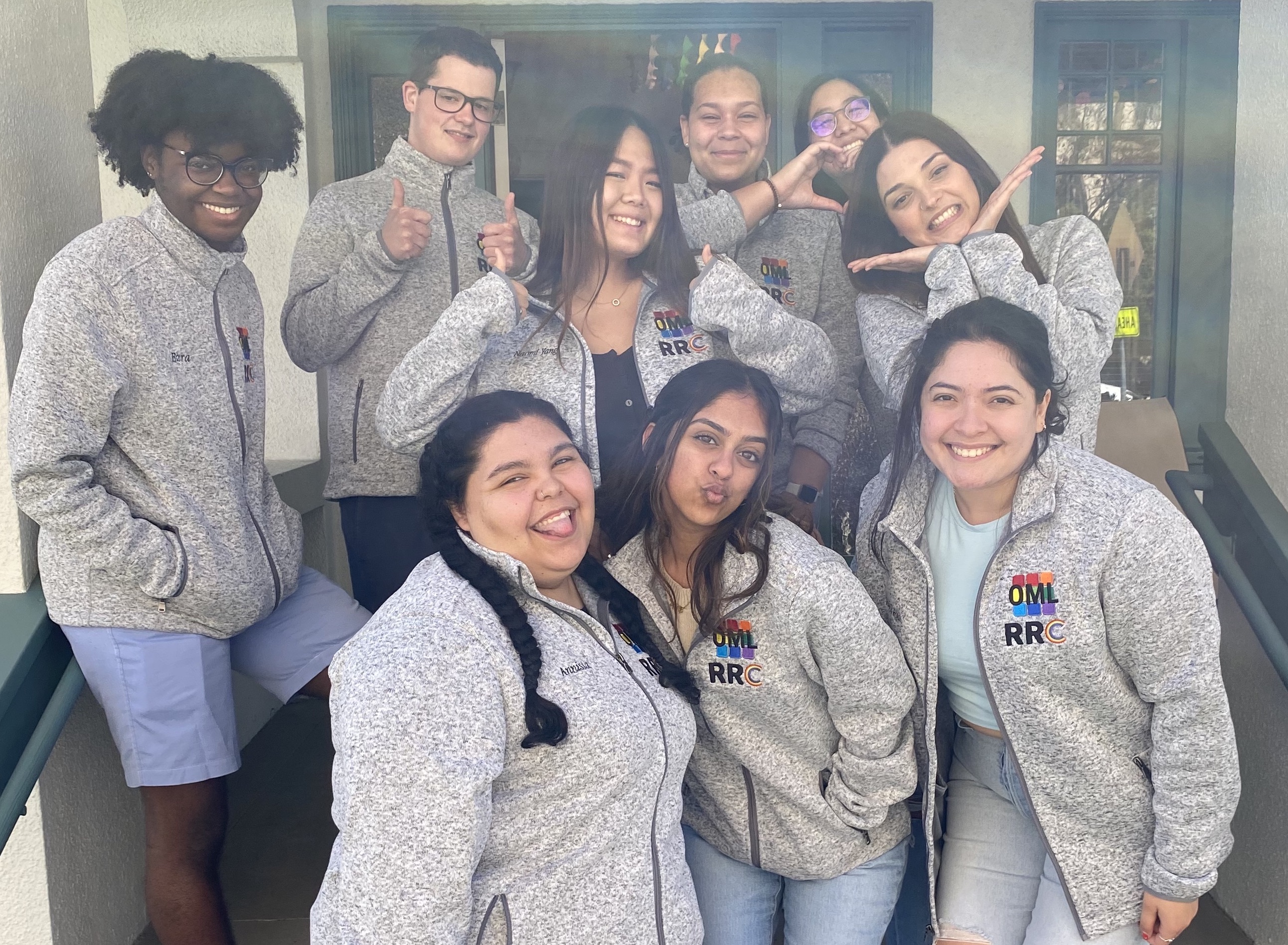 Rojas with friends, colleagues at SCU's Office For Multicultural Learning and the Rainbow Resource Center.