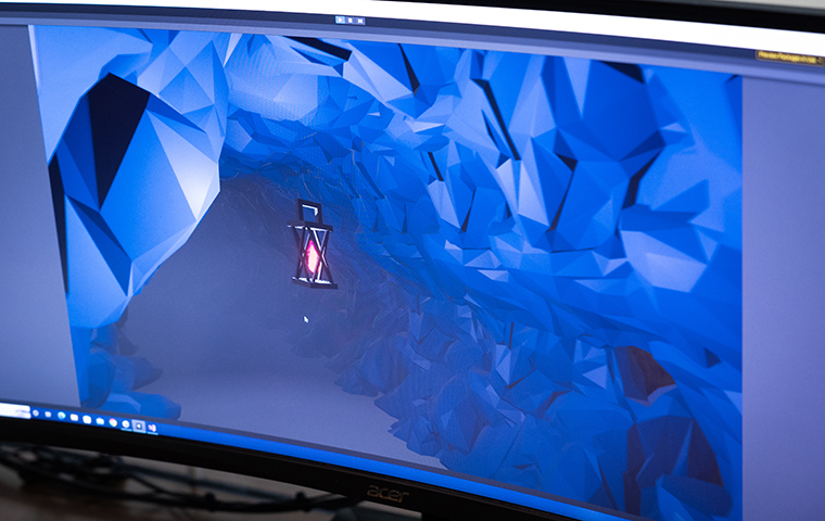 A computer screen image of a VR simulation created by students at Saint Francis