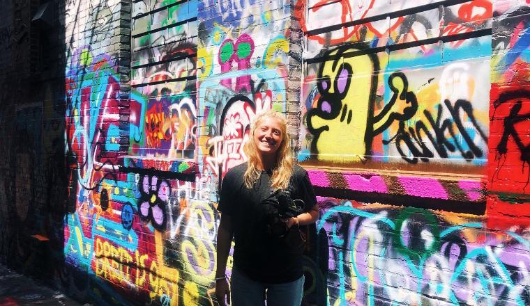 Miller Center fellow, Hannah Miller '22, pictured in Baltimore in August 2021.