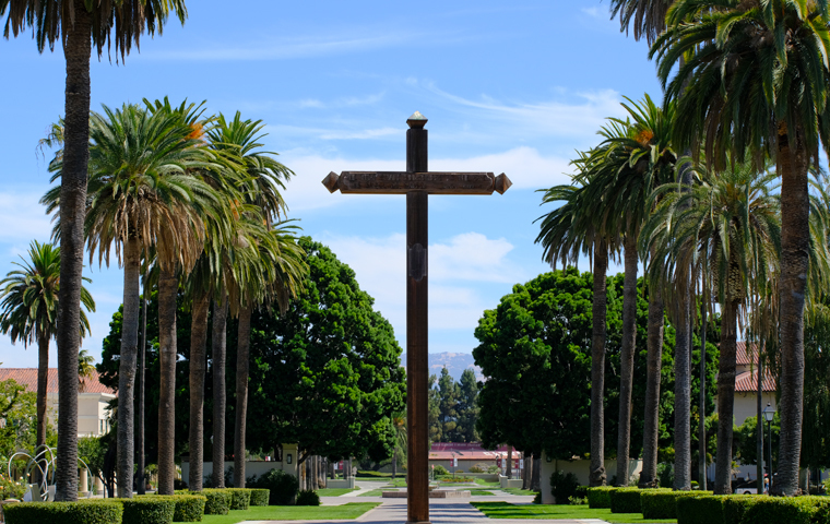 Mission Cross looking down Abby Sobrato Mall