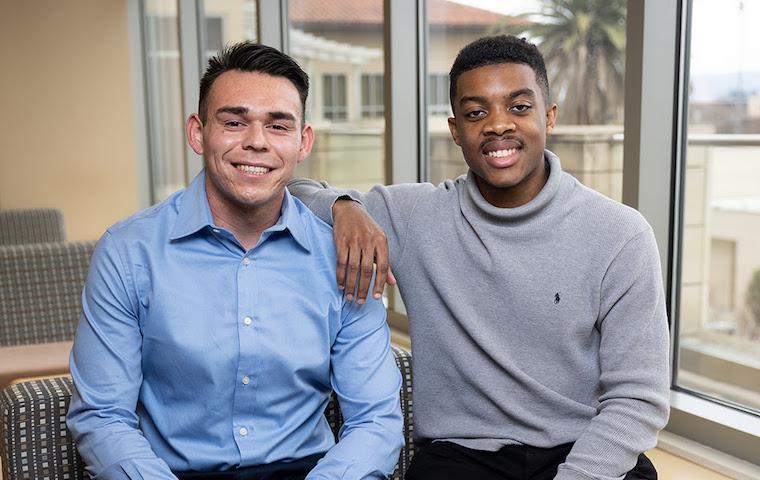 LEAD Scholars Jacob Mejia '24 (left) and Darius Johnson '23.