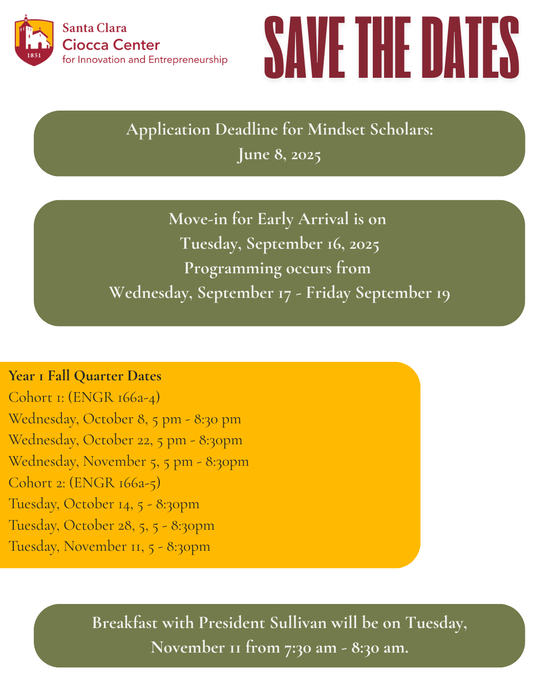 Save the date information for Mindset Scholars program