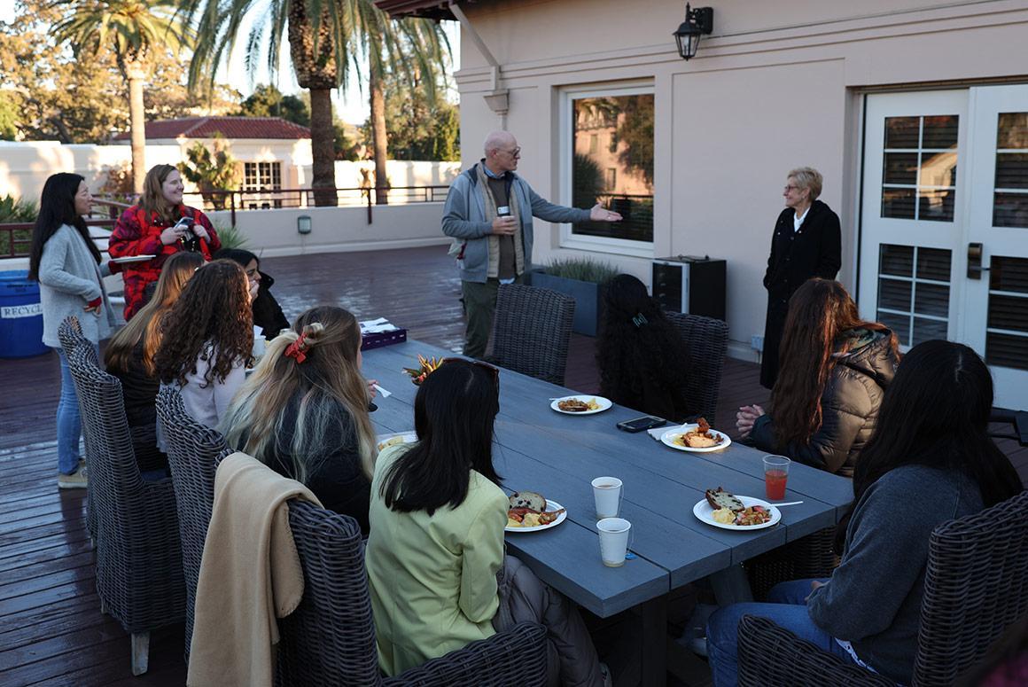 Group of people gathered outdoors at the Ciocca Center Presidents Breakfast.