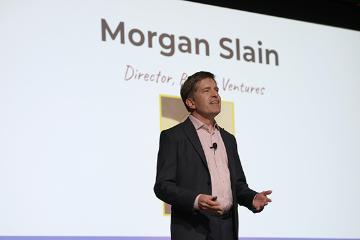 Morgan Slain talks to group at Demo Day 2025