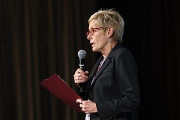 President Sullivan speaking at Demo Day 2025