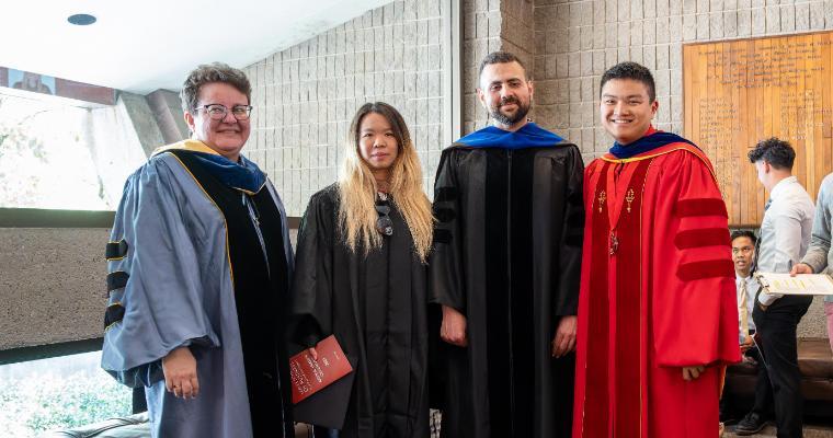 Leavey School of Business faculty in graduation regalia image link to article