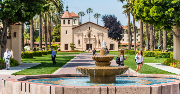 Santa Clara University, home to the Leavey School of Business and Mission Santa Clara image link to article