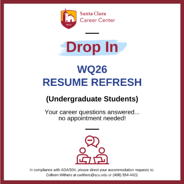 (Undergraduate) Drop In Resume Refresh 2/27