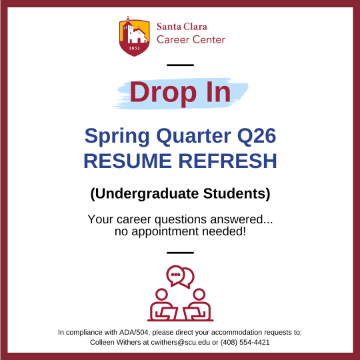 Undergraduate Students) Drop In Resume Refresh
