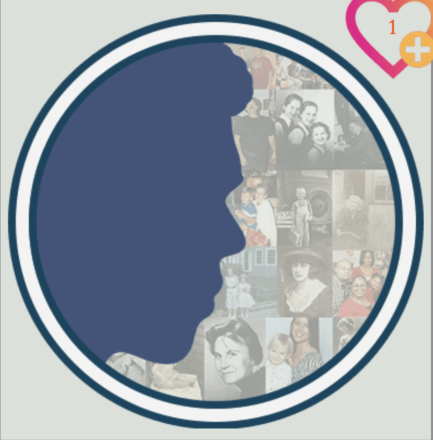 Silhouette of a person with collage of various black-and-white photos.