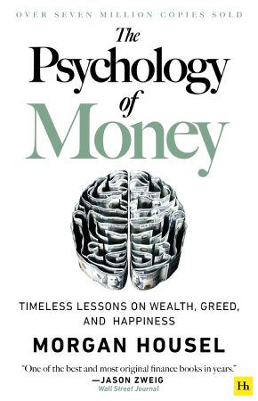 A white book cover with an illustration of a brain made out of $100 bills. Text around the brain illustration reads 